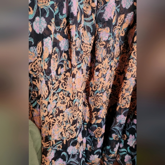 NWOT Free People See It Through Maxi Black And Green Dress - Picture 10 of 10